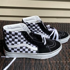 NWOT Vans SK8 high platform 2.0 black and white checkerboard high top sneakers